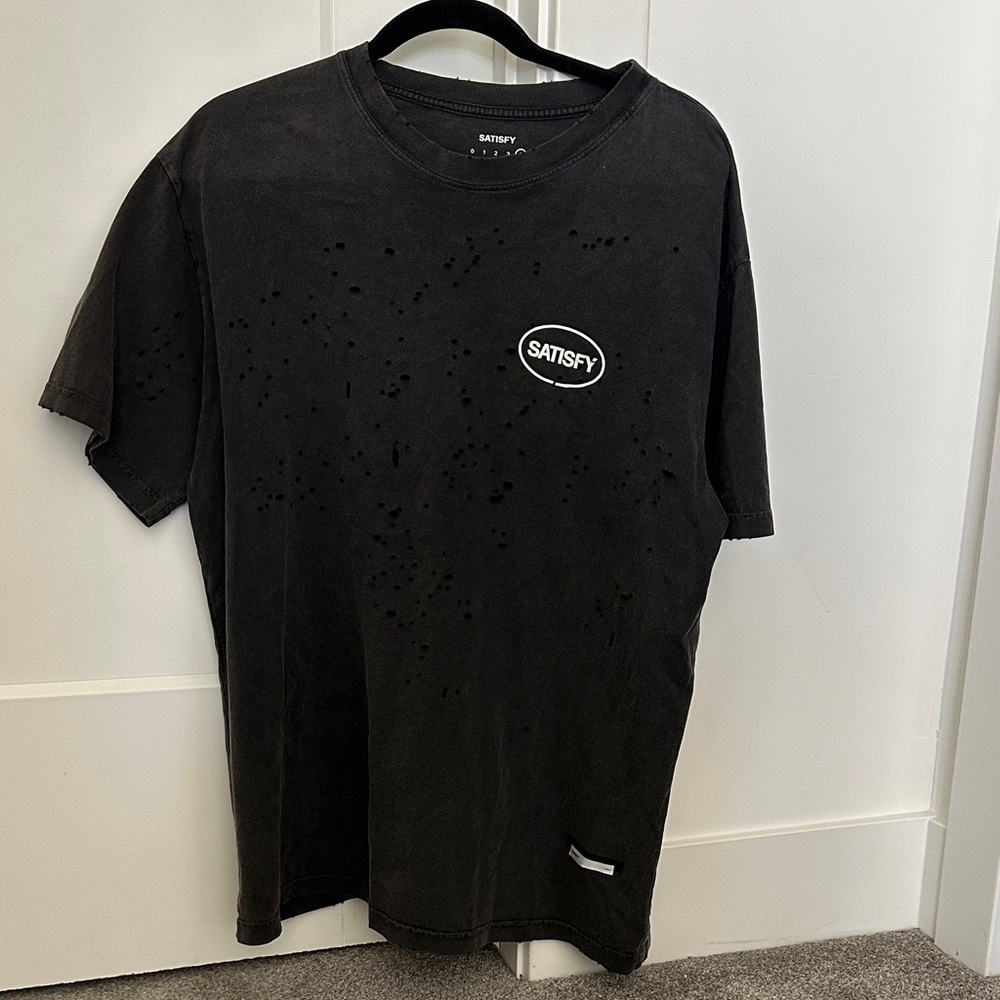 SATISFY MothTech Basic Logo T-Shirt 'Aged Black'